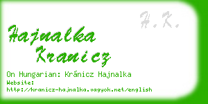 hajnalka kranicz business card